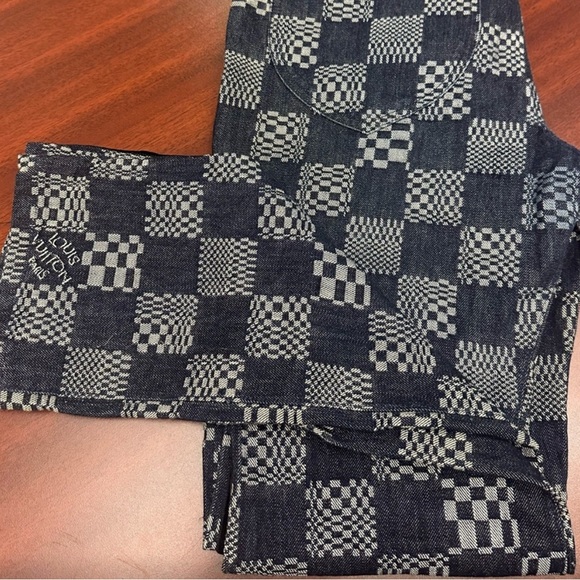 Louis Vuitton Denim Distorted Damier Print Jeans - Picture 14 of 16